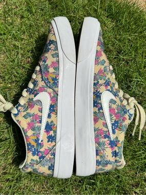 Nike Floral Canvas Low-Top Sneakers with White Swoosh
